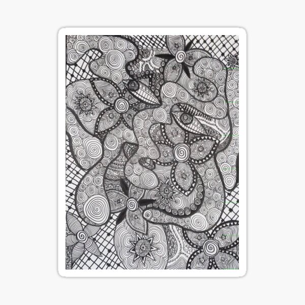 Trippy Line Art Sticker