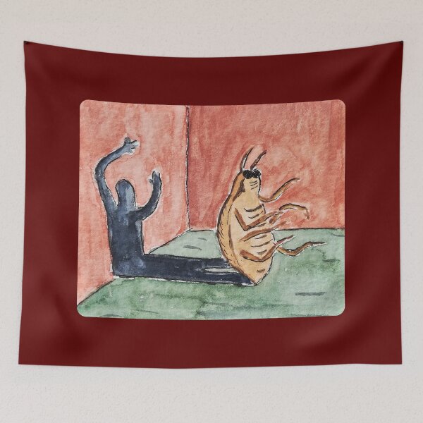Item preview, Franz Kafka Metamorphosis Watercolor Painting designed and sold by WatercolorStore.