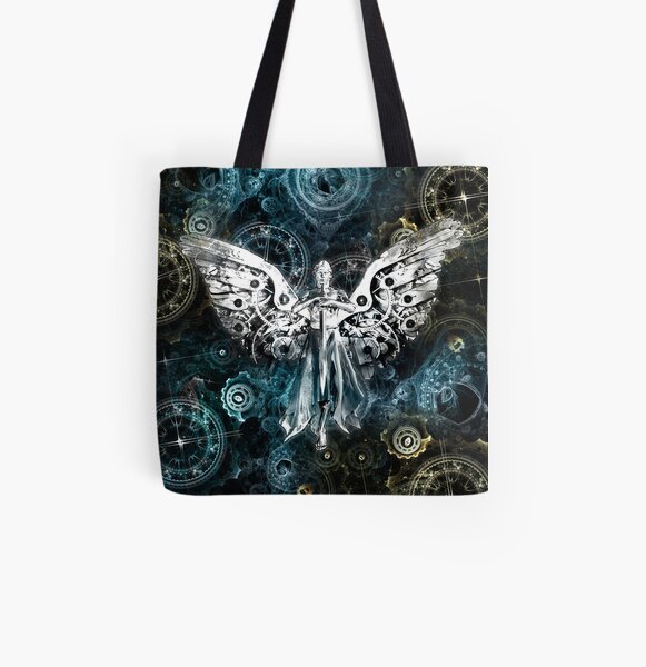 Uhrwerk Engel Allover-Print Tote Bag