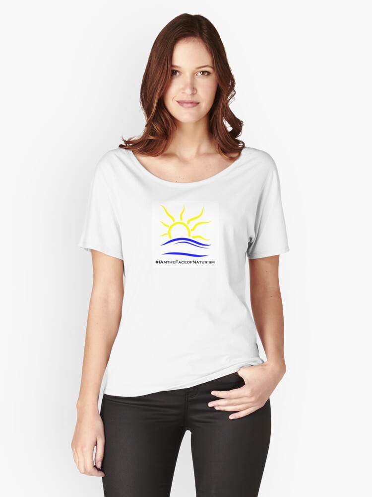 Thumbnail 1 of 3, Relaxed Fit T-Shirt, I am the Face of Naturism sticker designed and sold by Naturist-Symbol.