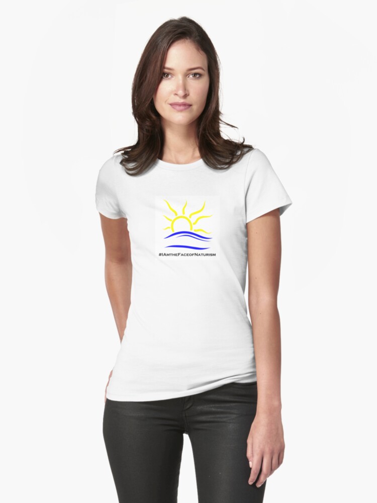 Thumbnail 1 of 3, Fitted T-Shirt, I am the Face of Naturism sticker designed and sold by Naturist-Symbol.