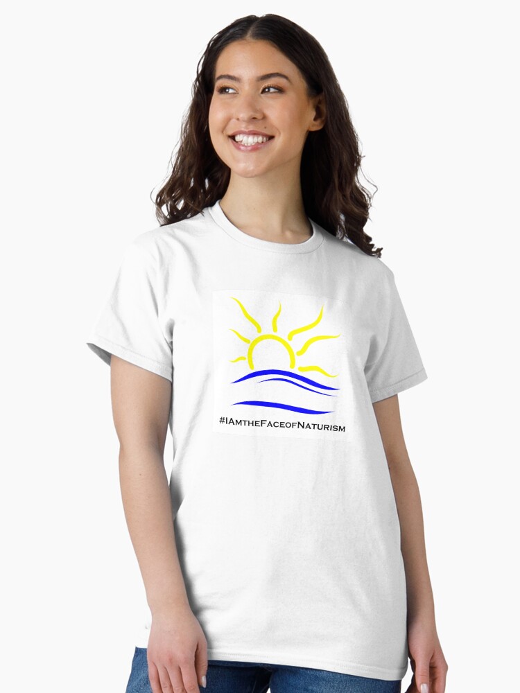 Thumbnail 2 of 7, Classic T-Shirt, I am the Face of Naturism sticker designed and sold by Naturist-Symbol.