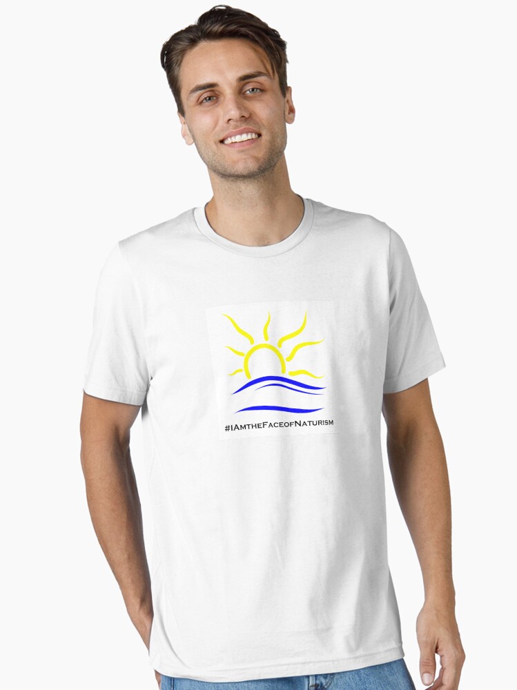 Thumbnail 1 of 7, Essential T-Shirt, I am the Face of Naturism sticker designed and sold by Naturist-Symbol.