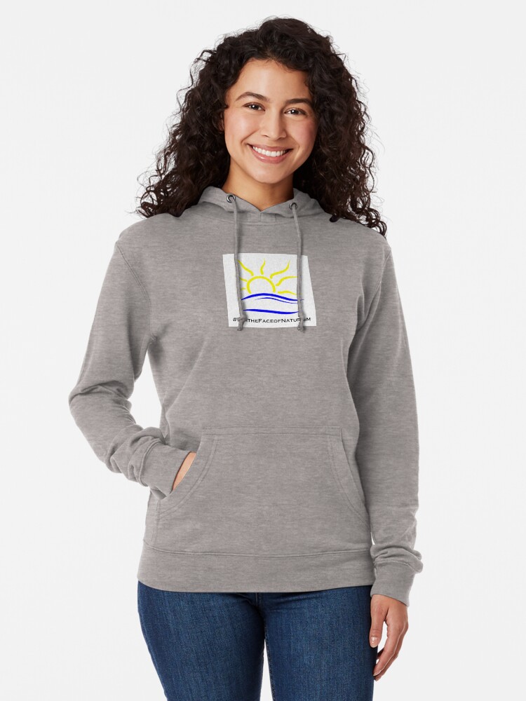Thumbnail 2 of 5, Lightweight Hoodie, I am the Face of Naturism sticker designed and sold by Naturist-Symbol.
