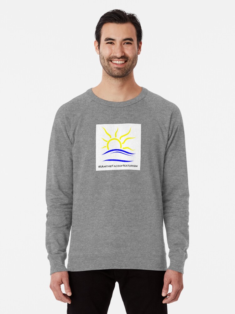 Thumbnail 1 of 5, Lightweight Sweatshirt, I am the Face of Naturism sticker designed and sold by Naturist-Symbol.