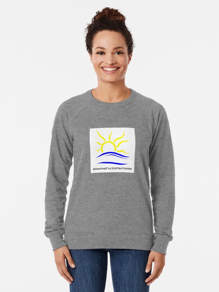 Thumbnail 2 of 5, Lightweight Sweatshirt, I am the Face of Naturism sticker designed and sold by Naturist-Symbol.