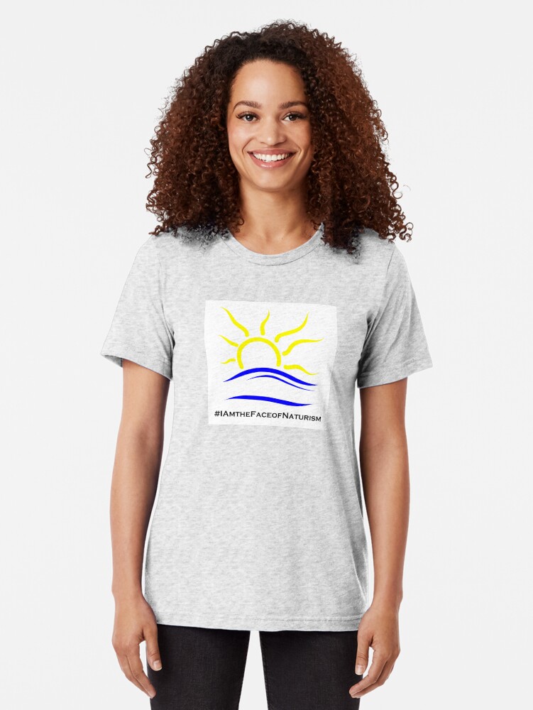 Thumbnail 2 of 7, Tri-blend T-Shirt, I am the Face of Naturism sticker designed and sold by Naturist-Symbol.
