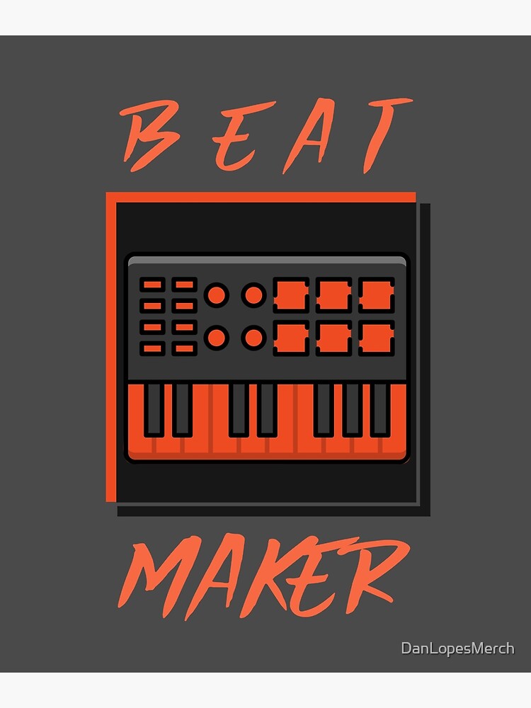 "Beat Maker Music Producer Orange Keyboard" Poster for Sale by