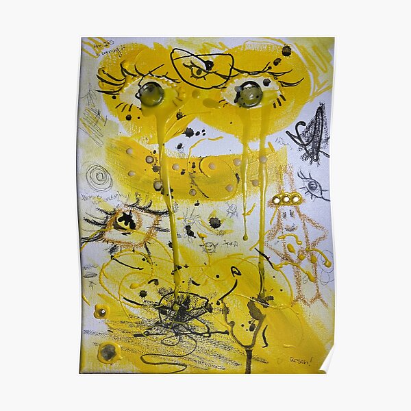 Colorful Yellow Abstract Art Poster