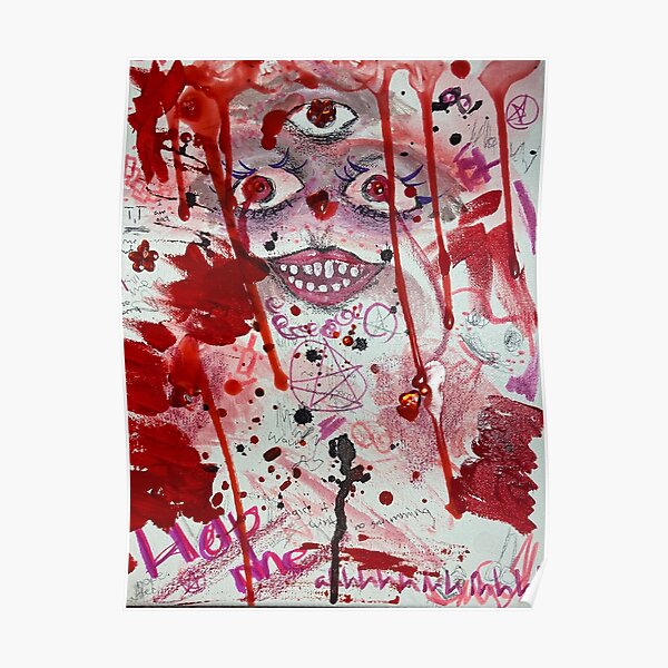 Colorful Red Abstract Art Poster