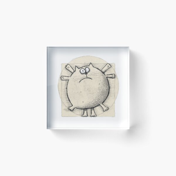 Vitruvian Cat Acrylic Block