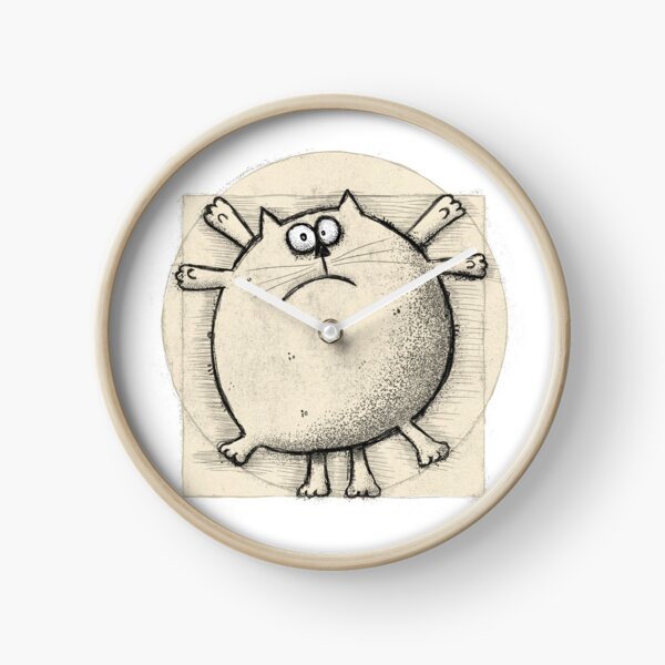 Vitruvian Cat Clock