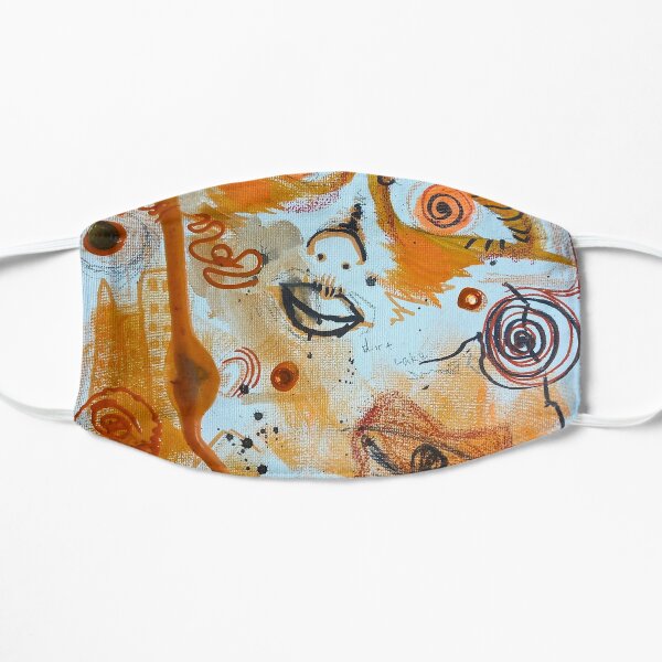 Colorful Orange Abstract Art Flat Mask