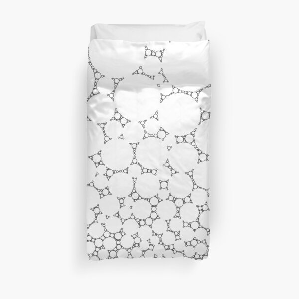 Abstract Black Bubbles #3 Duvet Cover