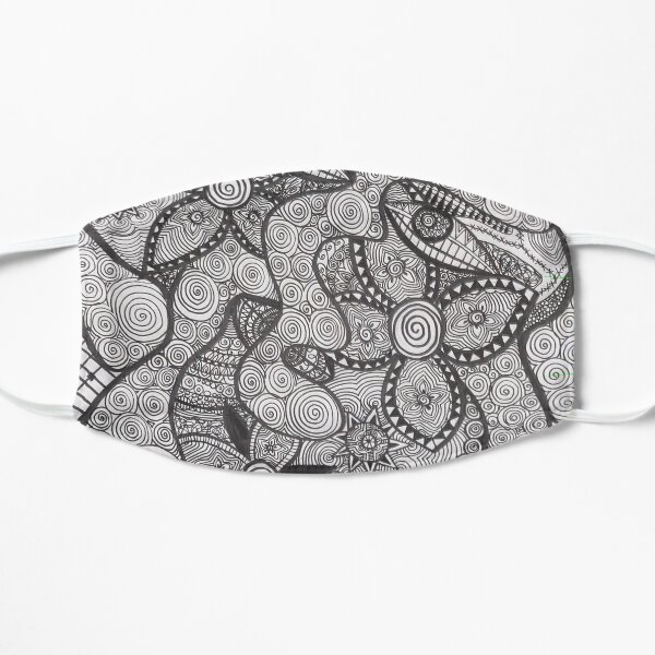 Trippy Line Art Flat Mask
