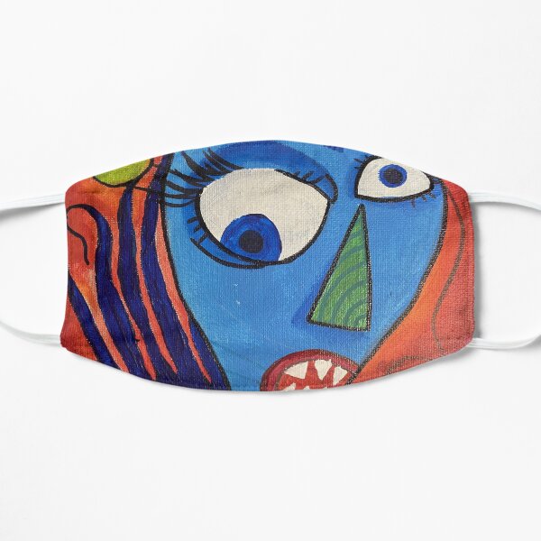 Colorful Trippy Abstract Monster Painting Flat Mask