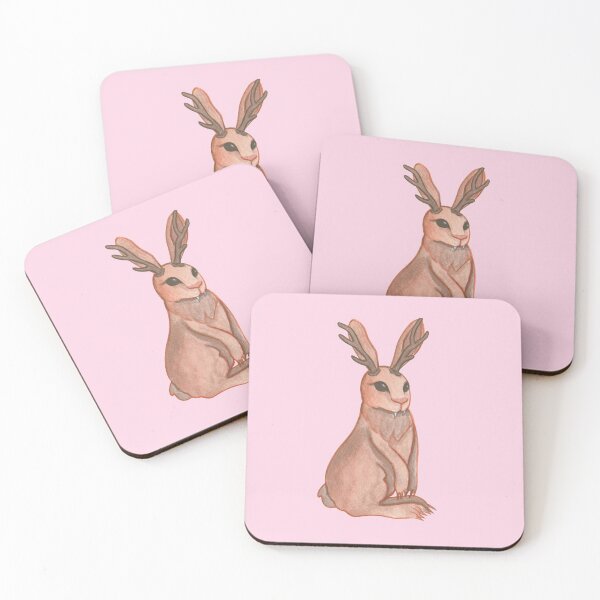 Item preview, Jackalope (pink background) designed and sold by ibyrd-7.