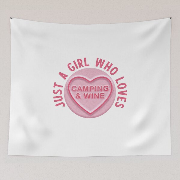 Item preview, Just A Girl Who Loves Camping & Wine designed and sold by WASABISQUID.