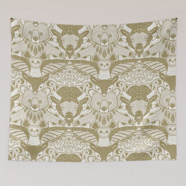 Item preview, totem damask designed and sold by Petit Faon Prints.