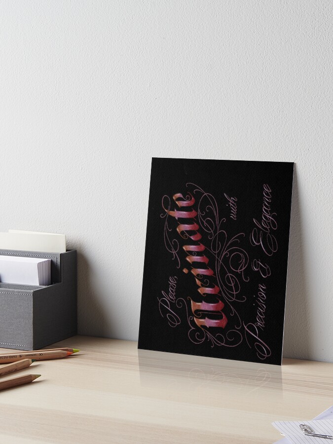Thumbnail 1 of 2, Art Board Print, “Please Urinate with Precision & Elegance” bathroom sign designed and sold by BlueStarrArt.