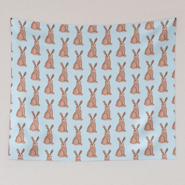 Item preview, Jackalope (blue background) designed and sold by ibyrd-7.