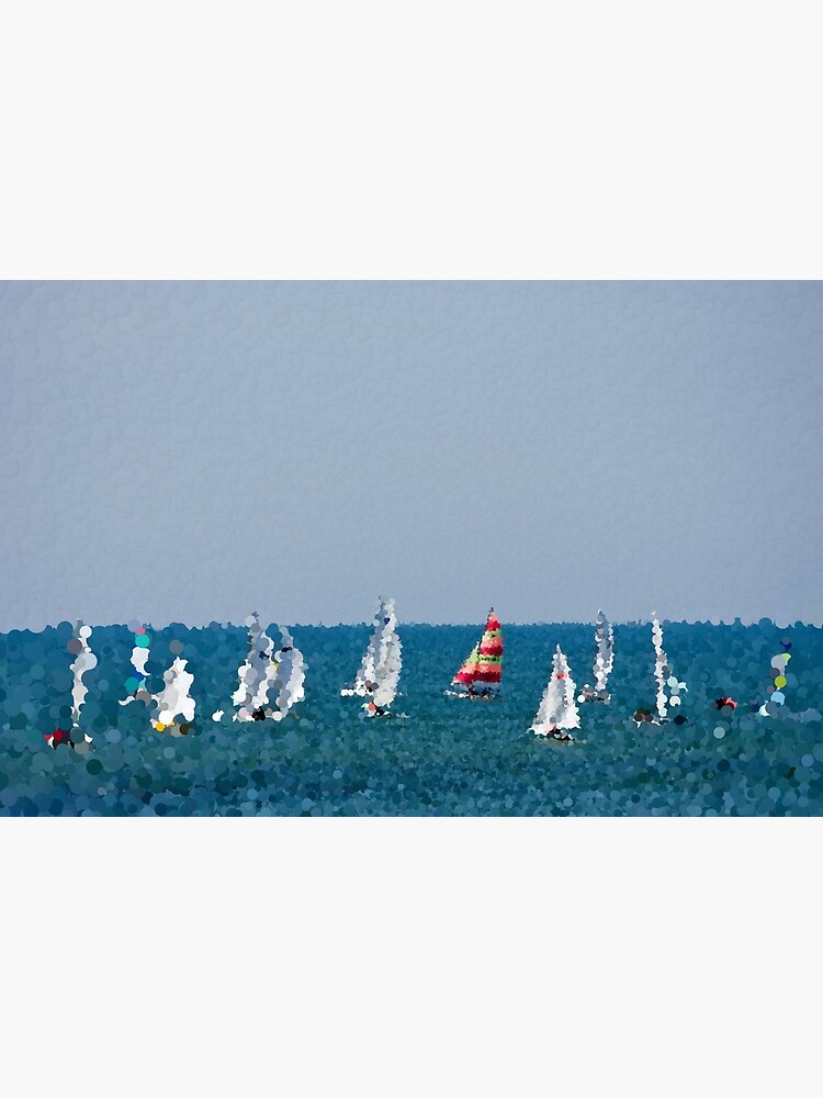 Thumbnail 2 of 2, Laptop Sleeve, Colorful Sailboats designed and sold by MathenaArt.