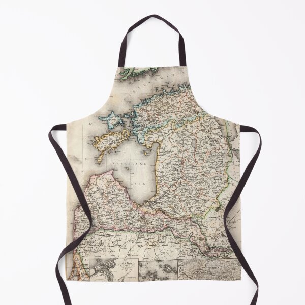 Item preview, 1860 Vintage Map of Estonia and Latvia designed and sold by Gin  Neko.
