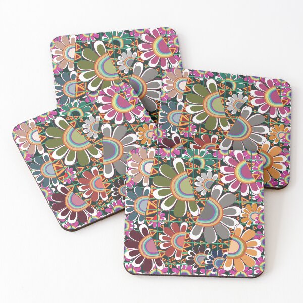 Item preview, clorful digital abstract flower patterns designed and sold by Delqabel.