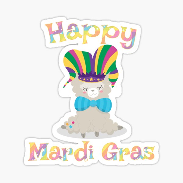 Mardi Gras Stickers Printable PNG – Pixel Llama