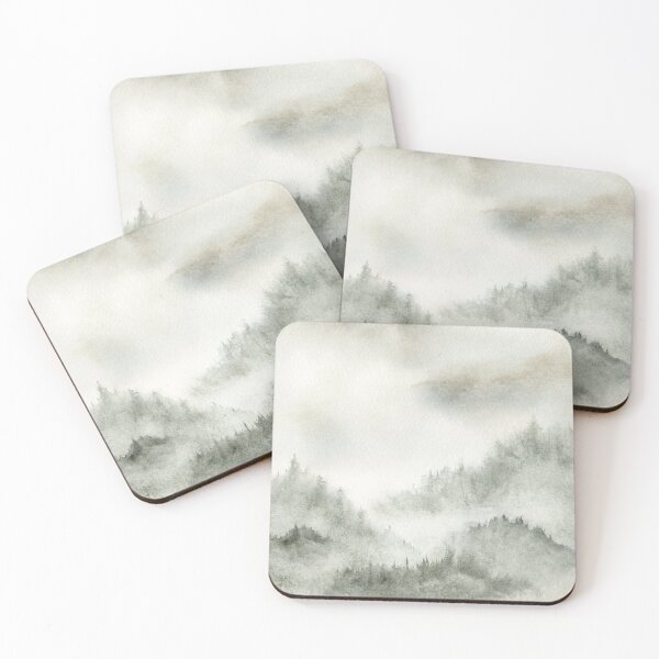 Item preview, Mystic green forest watercolor landscape  designed and sold by EylianaPainting.