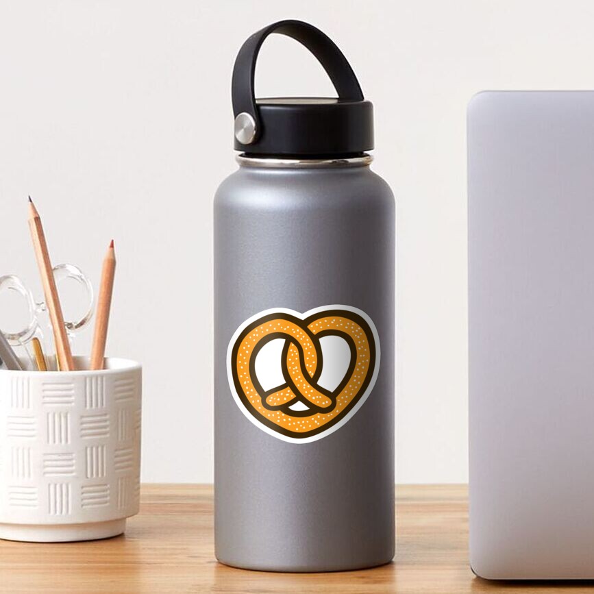 I Heart Pretzels Pattern Sticker