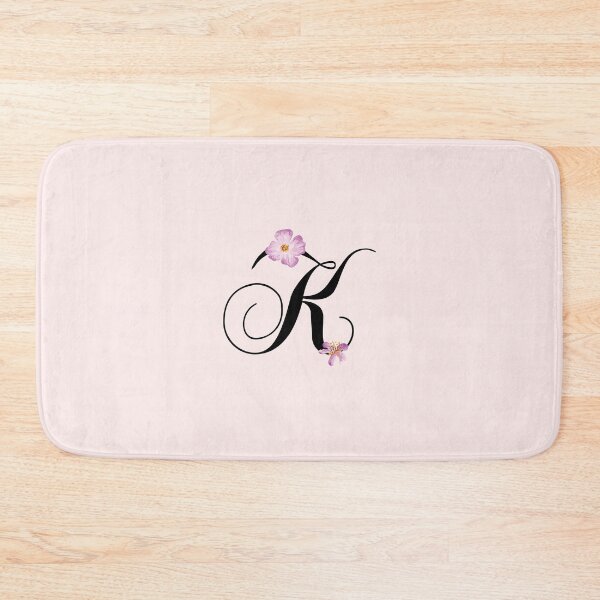 Item preview, Monogram K with Pink Flowers designed and sold by stickersworld31.