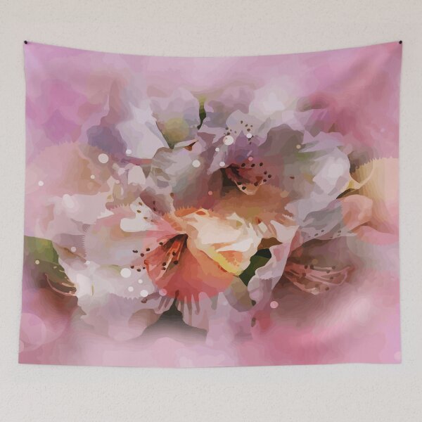 Item preview, Apple blossoms in an abstract design designed and sold by harietteh.
