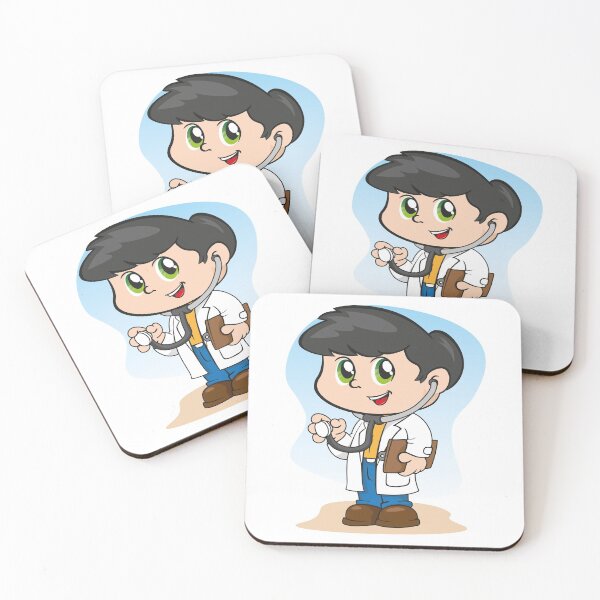 Item preview, Illustration representing a uniform child doctor with stethoscope and clipboard  designed and sold by LucianoCosmo.