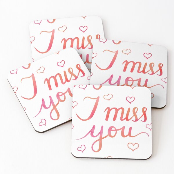 Item preview, "I miss you" in watercolor - Valentine's Day - for friends and family designed and sold by nabeArtist.