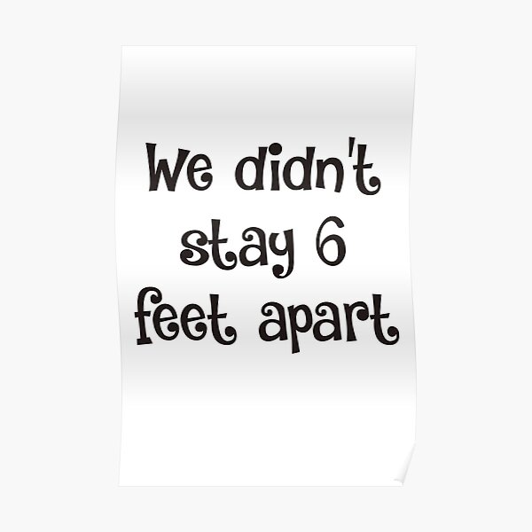 "We Didn't Stay 6 Feet Apart " Poster for Sale by abdell1995 Redbubble