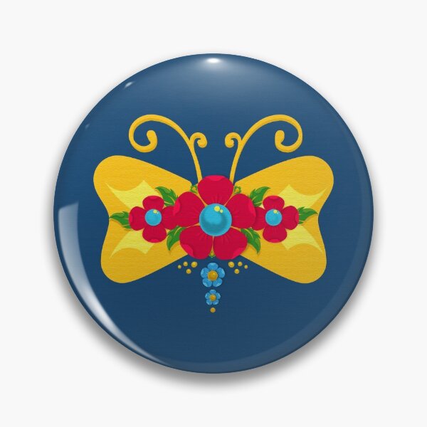 Item preview, Mariposa Fileteado Porteño Style Gold Colorful Butterfly designed and sold by infinitetango.