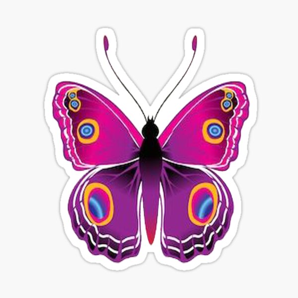 Purple Butterfly Emoji Sticker For Sale By Shopwin Redbubble