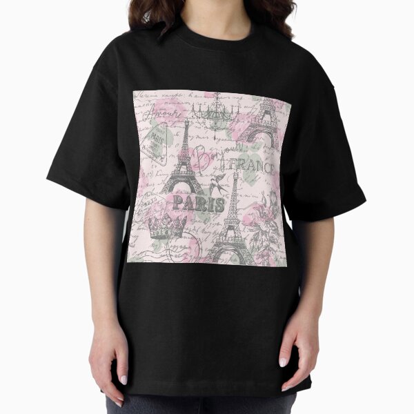 Aperçu de l'œuvre Preppy Vintage Paris Tour Eiffel Lustre Carte Postale Design Rose créée et vendue par IamTrending.