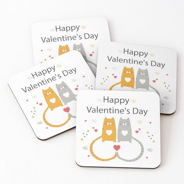 Item preview, Cute happy valentine day with cats designed and sold by Bashar-Design.