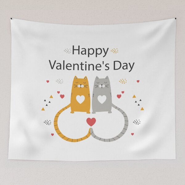 Item preview, Cute happy valentine day with cats designed and sold by Bashar-Design.