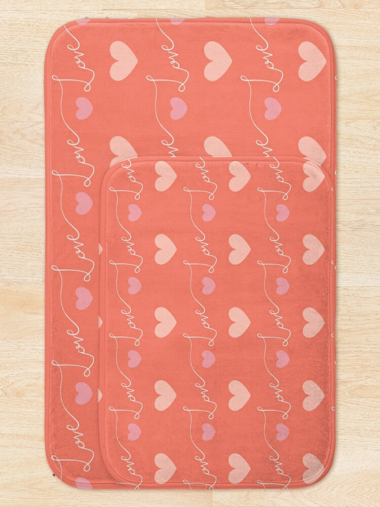 Alternate view of Cute Love Valentine's Day Pattern  Bath Mat