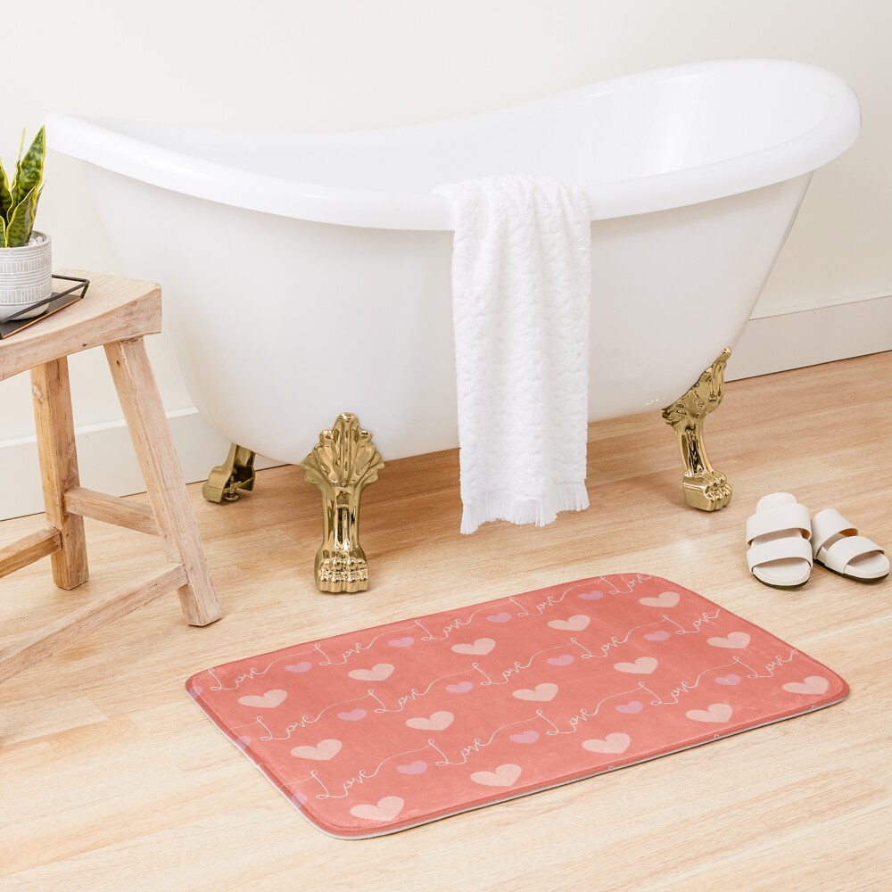Cute Love Valentine's Day Pattern Bath Mat