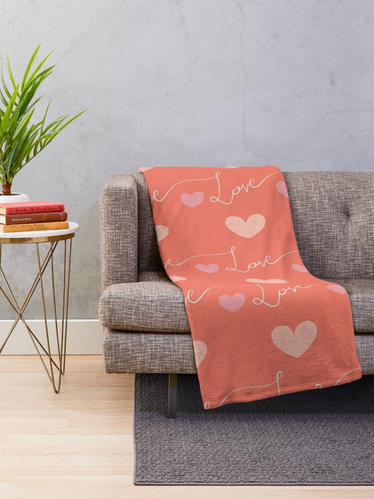 Alternate view of Cute Love Valentine's Day Pattern  Throw Blanket