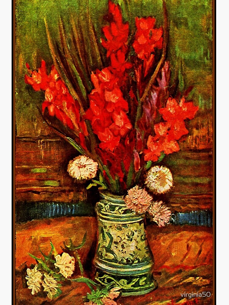 Lámina rígida «Van Gogh - Florero con Gladiolas Rojas» de virginia50 |  Redbubble