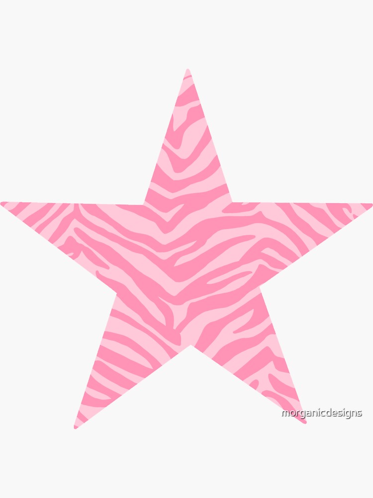 "Pink Zebra Print Star" Sticker for Sale by Redbubble