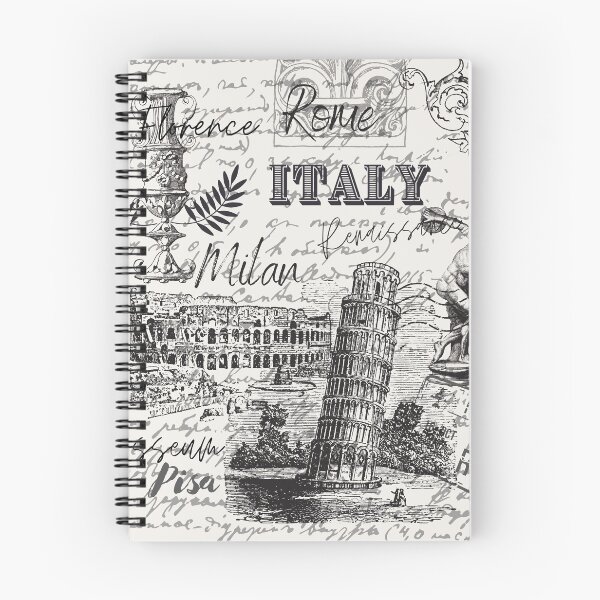 Item preview, Vintage Italy Travel Post Card Antique Scripts Design designed and sold by IamTrending.