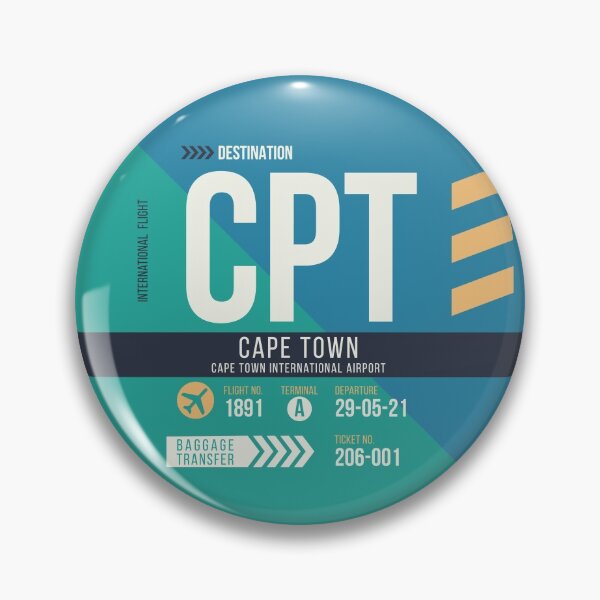 Item preview, Cape Town (CPT) Airport Code Baggage Tag designed and sold by SLAG-Creative.