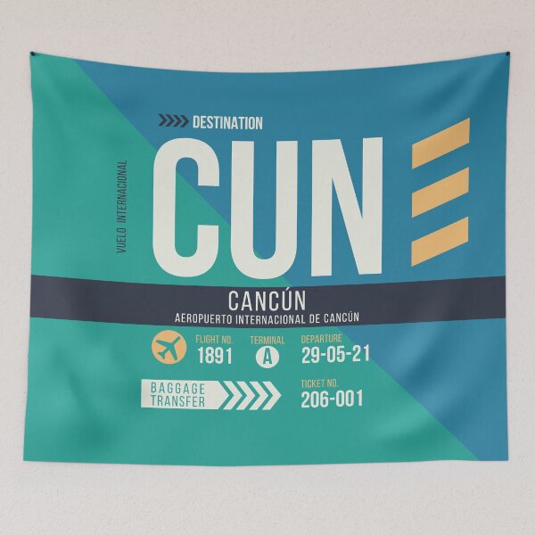 Item preview, Cancun (CUN) Airport Code Baggage Tag designed and sold by SLAG-Creative.