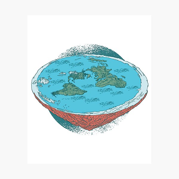 Flat Earth - Flat Earth Theory Photographic Print